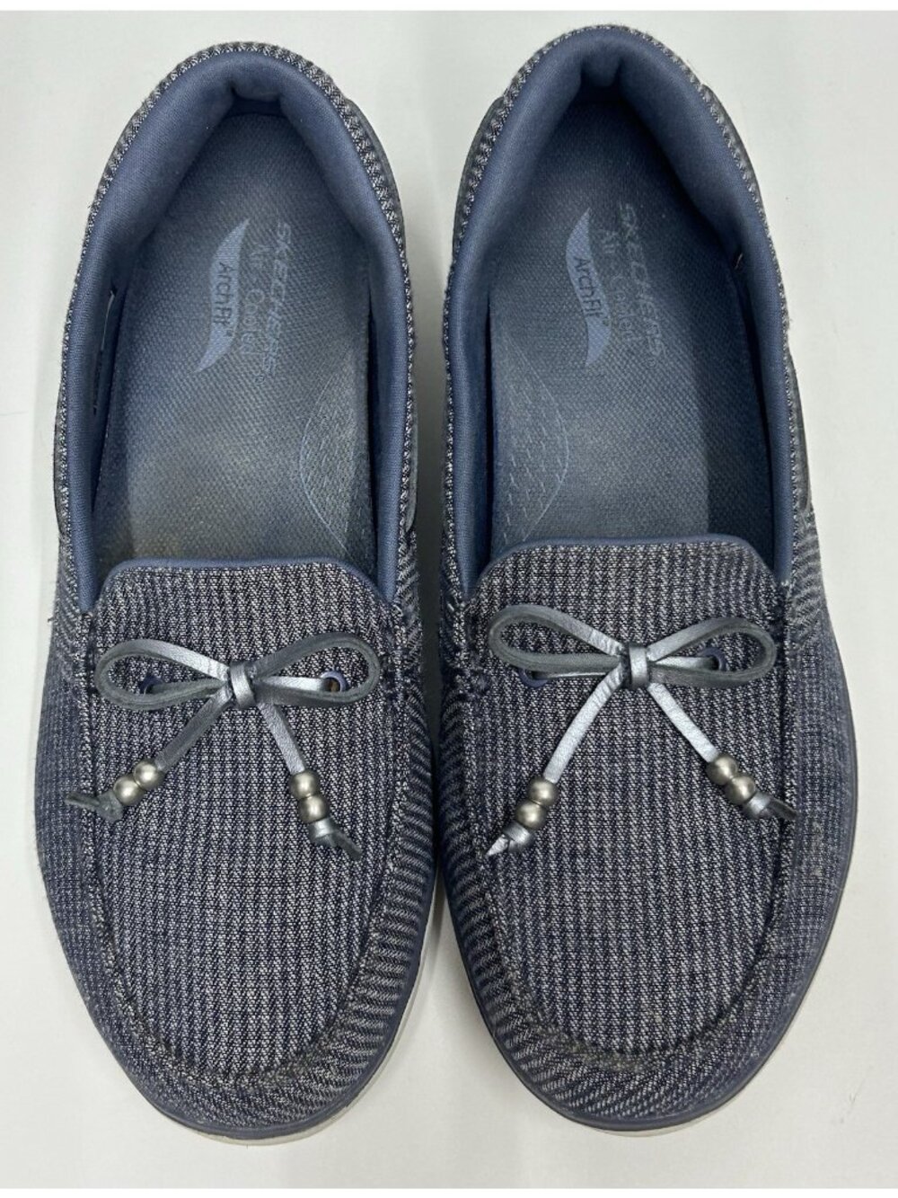Skechers Arch Fit Inspire Boat Shoes Women 7 Navy Slip On Lightweight 138611 - Picture 3 of 9